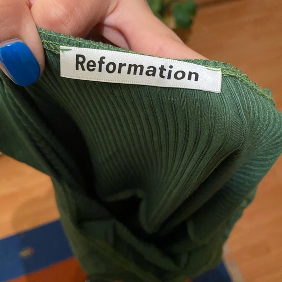 Olive green worn once reformation dress NEVER USED - Picture 6 of 7